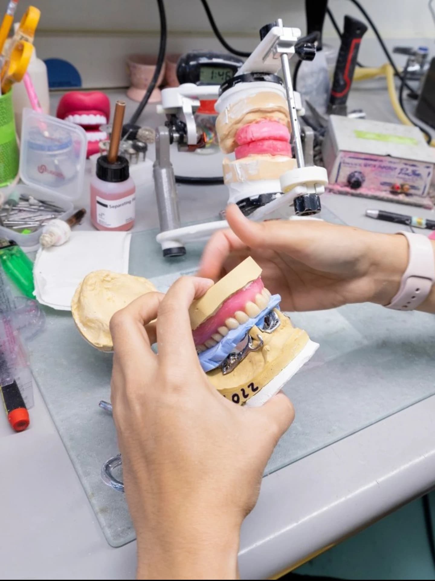 A Dani Dental technician at work in the laboratory